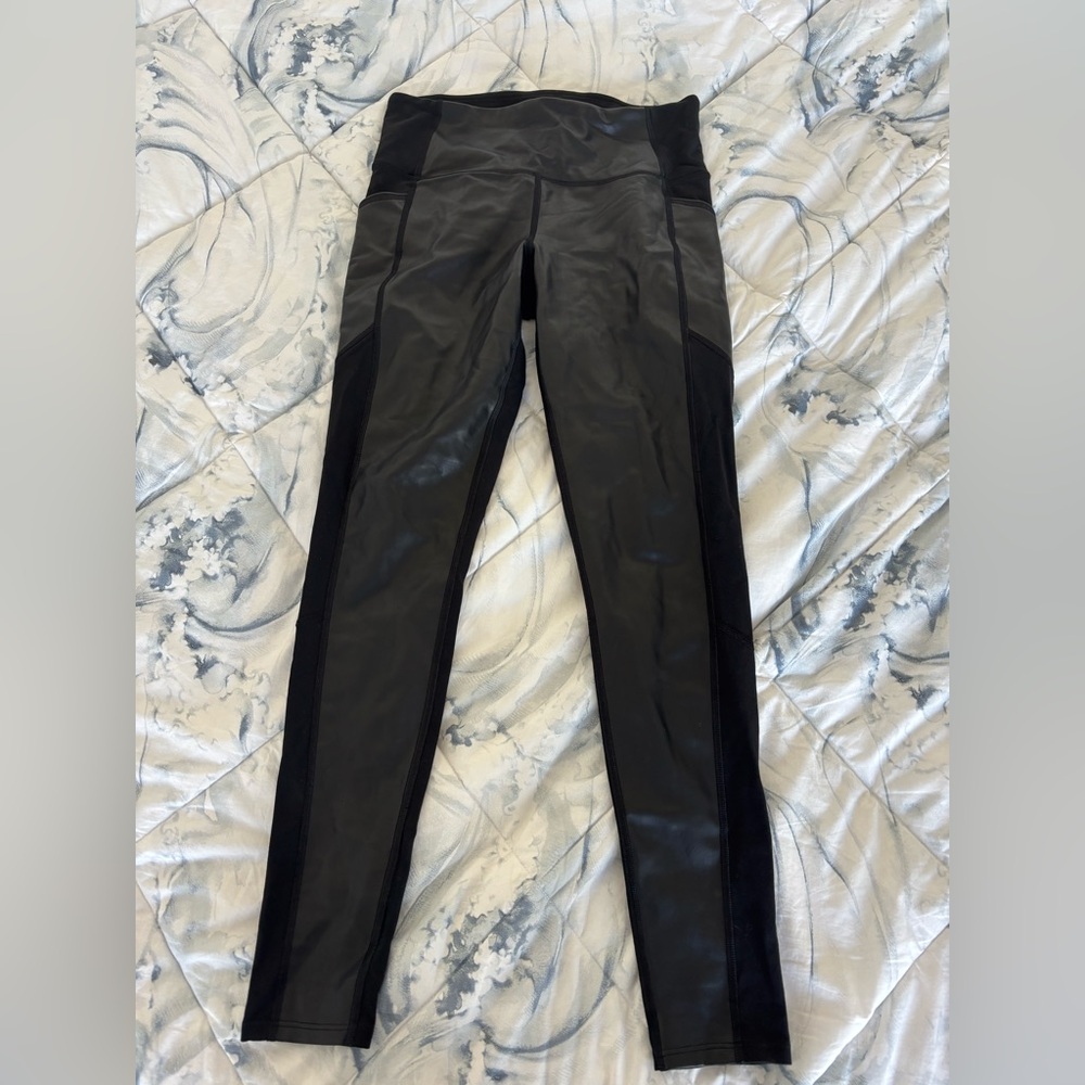 Athleta Black Faux Leather Leggings